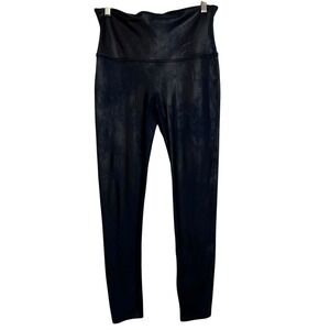 SPANX Faux Leather Leggings High Waist Blue XL